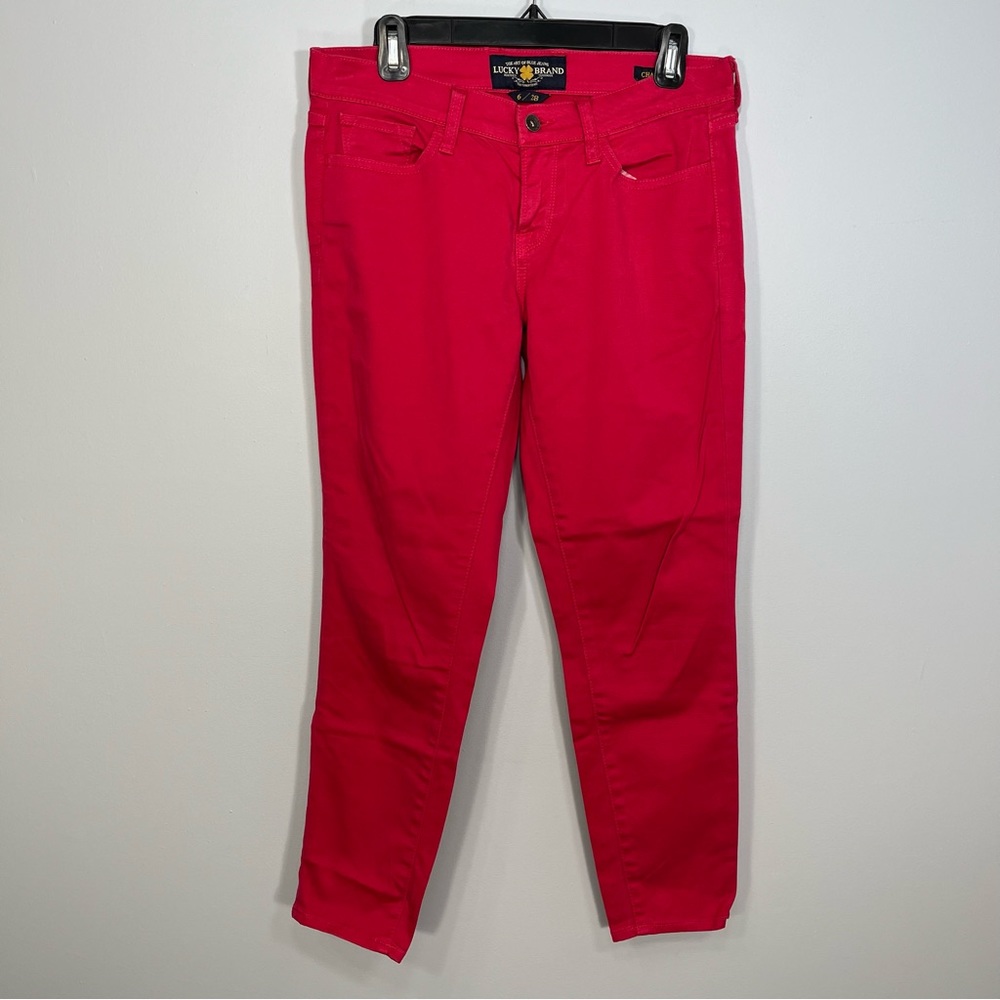 Lucky Brand Pants Womens 6/28 Pink Charlie Capri Cropped Denim Casual Ankle